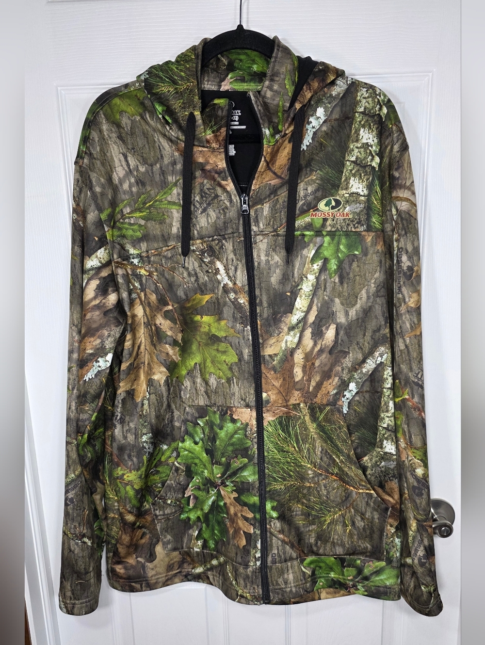 Mossy Oak Realtree-Style Full-Zip Camo Hoodie Jacket Brown & Green Men's Size XL